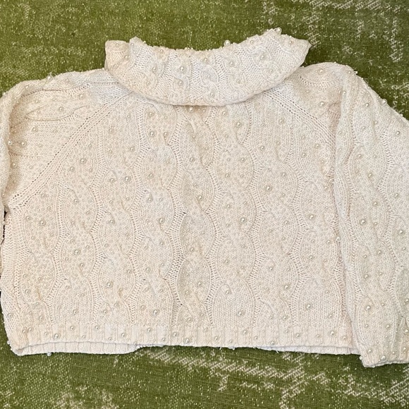 Michael Simon Beaded Cream Cardigan Medium - Picture 2 of 4